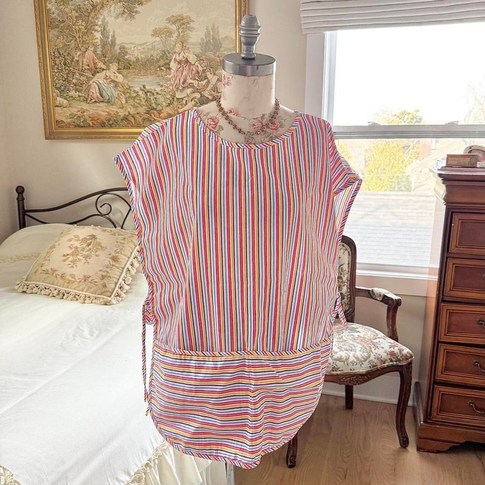 vintage‎ just-4 rainbow striped apron size 42